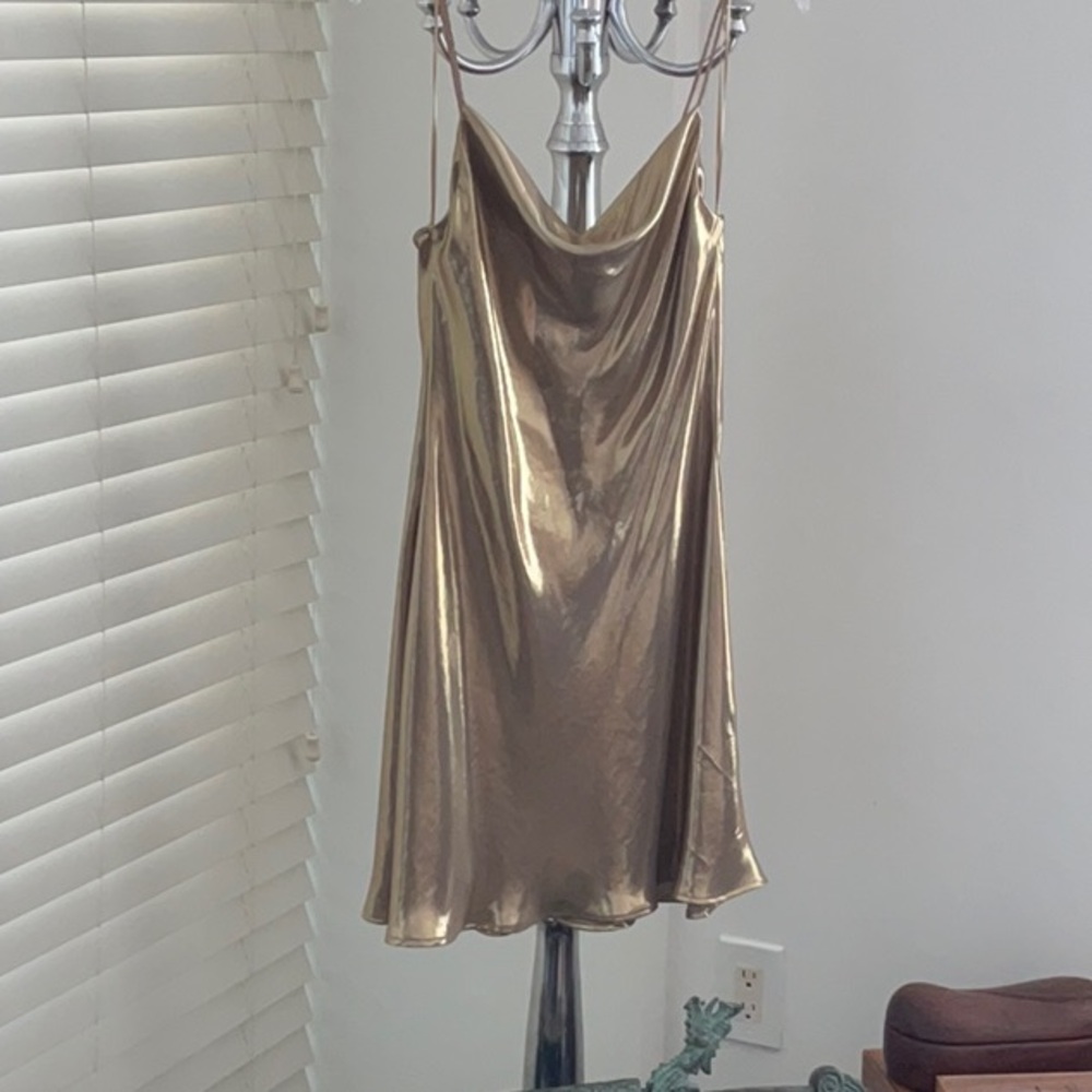 Gold Satin Slip Dress